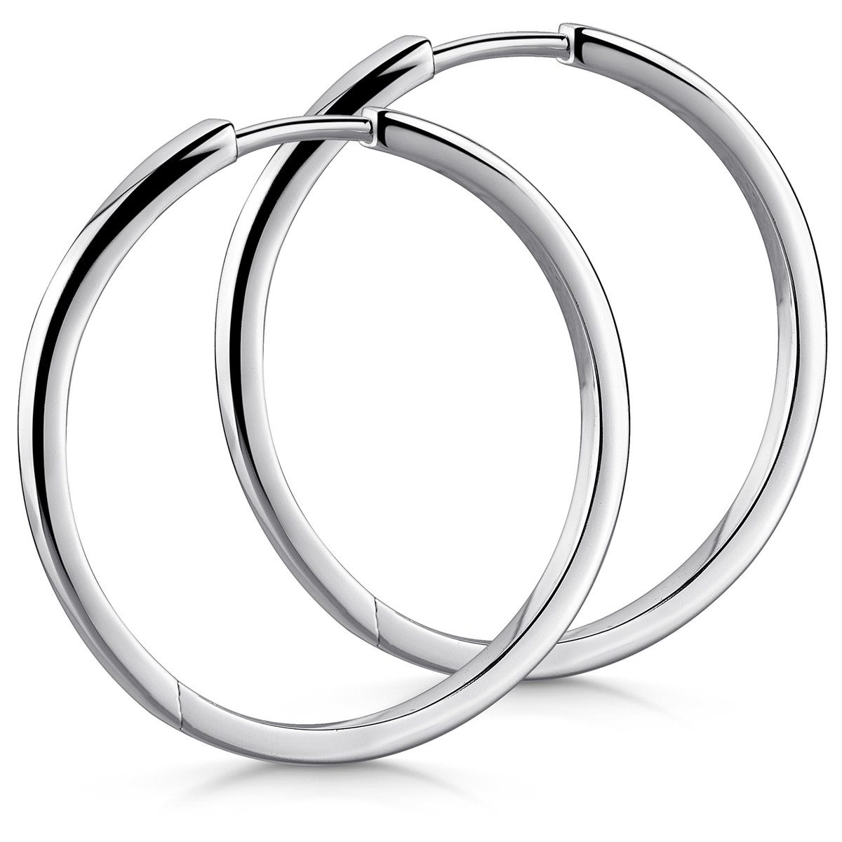 Paar Creolen Damen Ohrringe Silber massiv Ø33mm SO-429