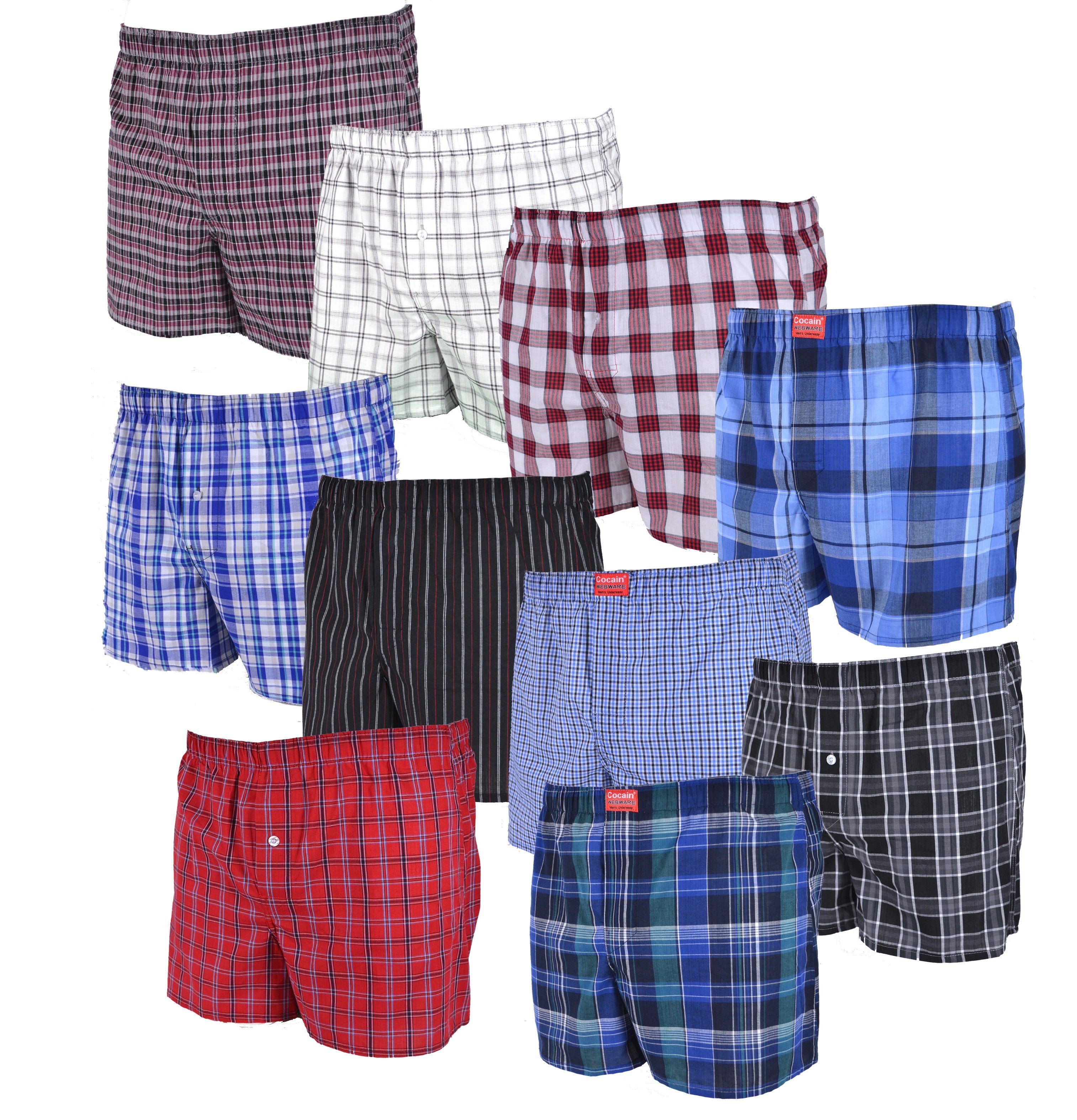 Boxershorts Lockerer American Boxershort Boxer Unterhose 100 % Baumwolle kariert