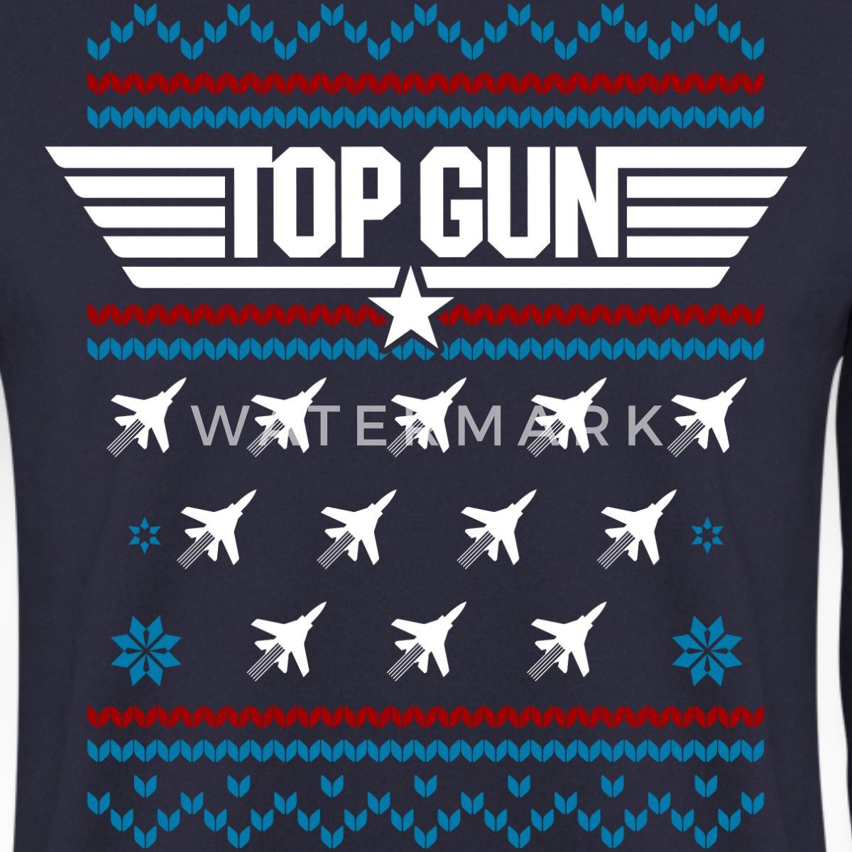 Spreadshirt Sweatshirt Top Gun Logo Und Jets Ugly Christmas Unisex Pullover (1-tlg)