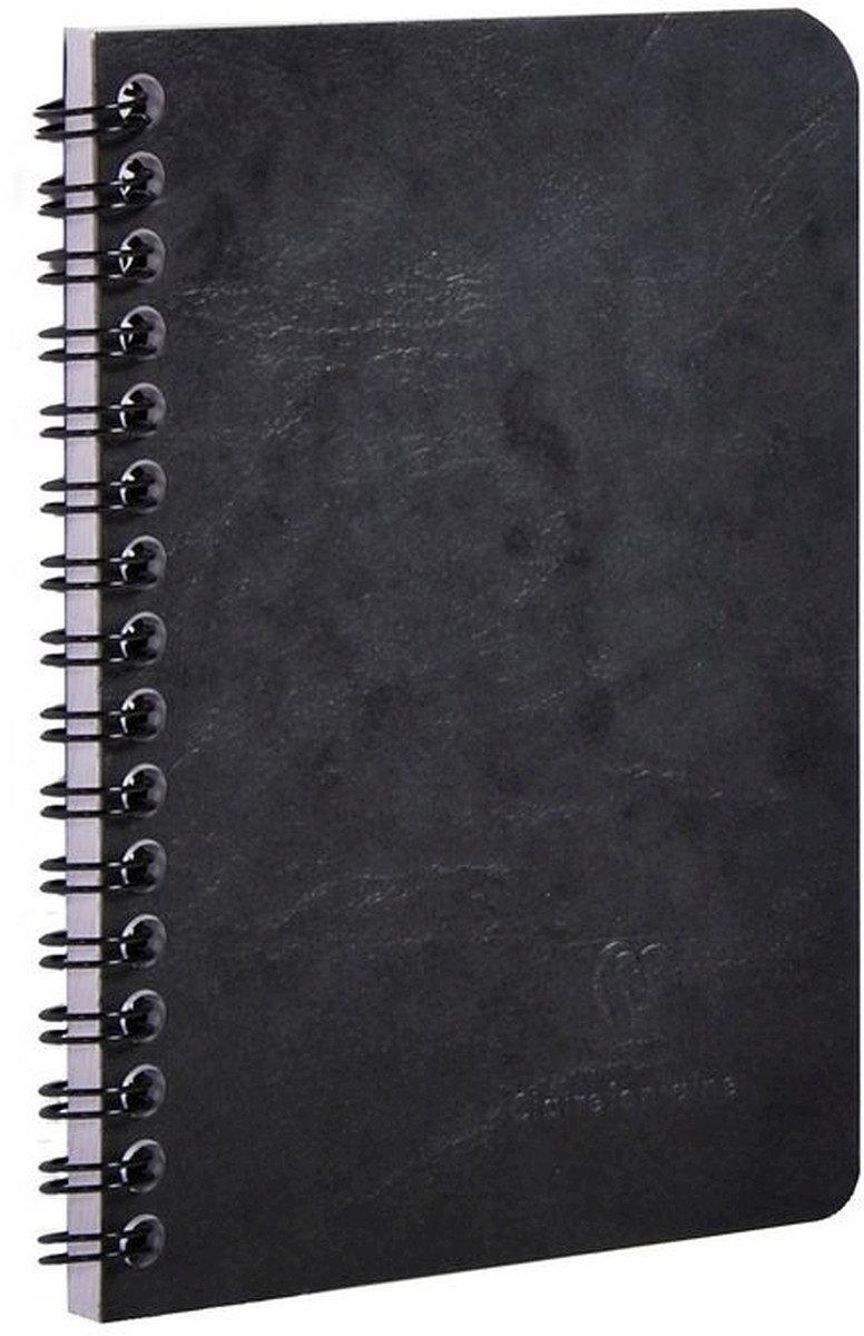 CLAIREFONTAINE Notizblock Spiralbuch 9,5x14cm Agebag liniert 50 Blatt schwarz