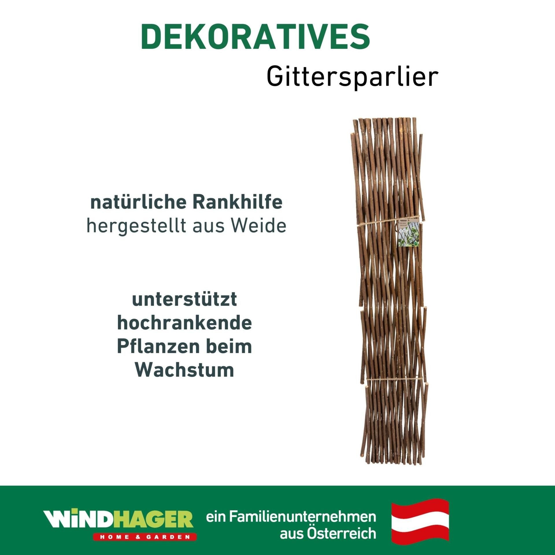 Windhager Rankgitter Weide-Spalier ideal für Balkon, Terrasse oder Garten ausziehbar, 1 St., Kletterhilfe für Pflanzen, erhältlich in 60 x 120 cm oder 120 x 180 cm