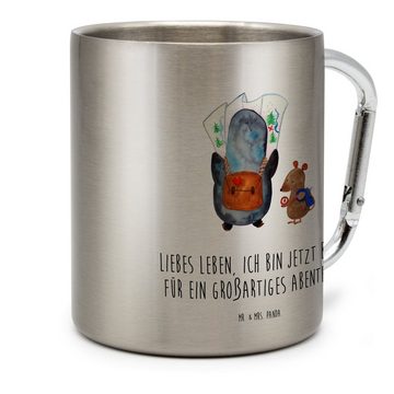 Mr. & Mrs. Panda Tasse Pinguin & Maus Wanderer - Transparent - Geschenk, Roadtrip, Tasse, Ca, Edelstahl, Einzigartiges Design