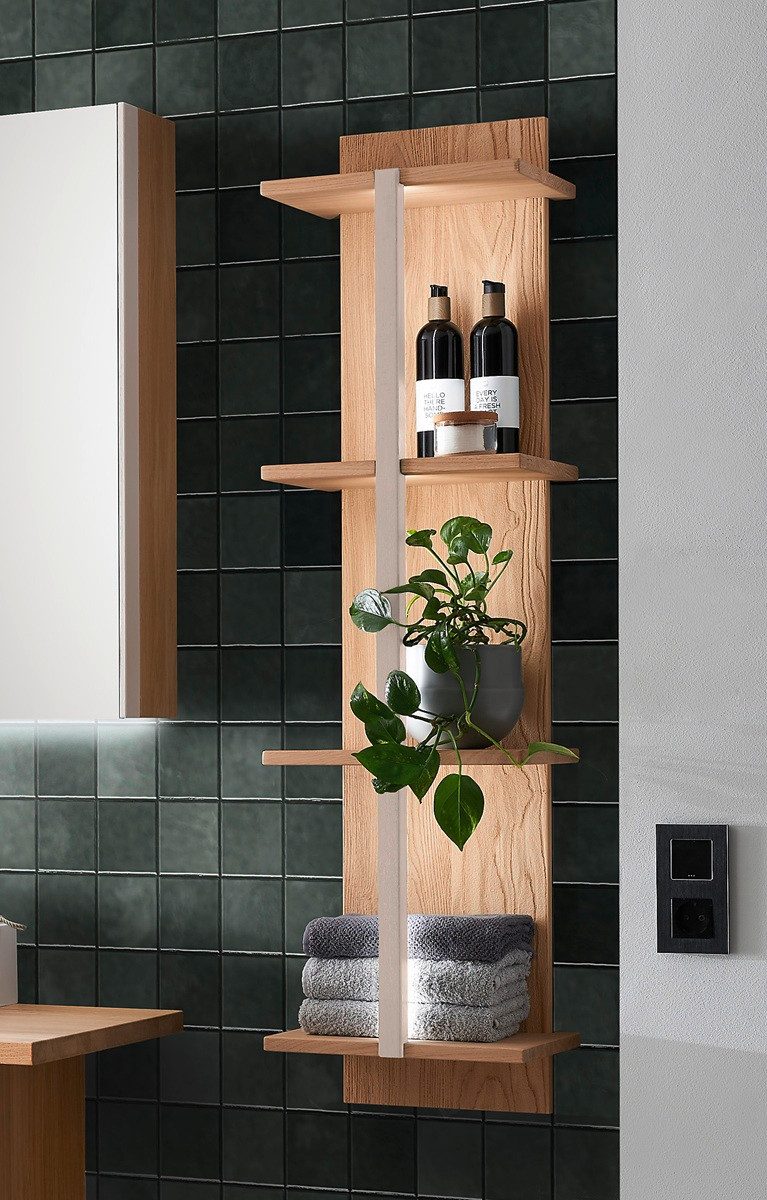 Main Möbel Badregal 30x135cm 'Avallon' Wildeiche geölt & creme