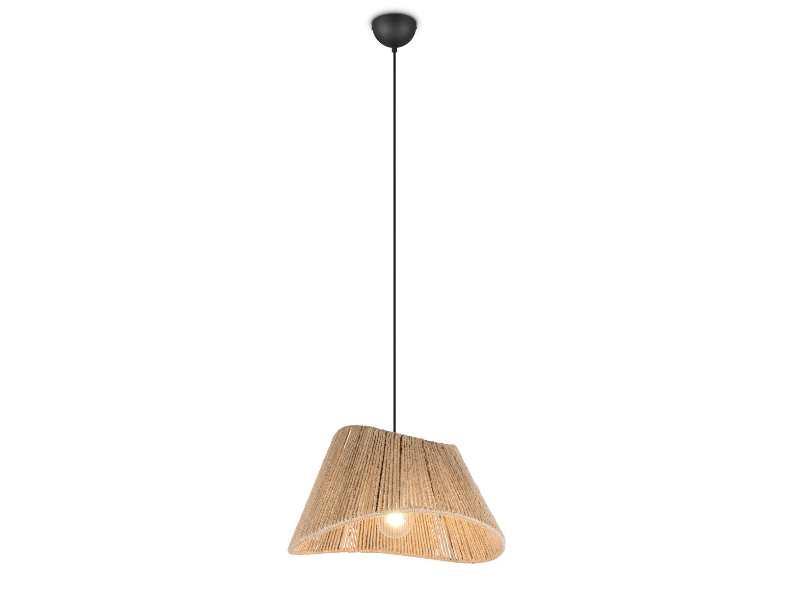 Reality Leuchten LED Pendelleuchte, Dimmfunktion, LED wechselbar, über Lichtschalter in 3 Stufen dimmbar, warmweiß, Groß-e Lampenschirm geflochten hängend Esstisch & Treppenhaus, Ø 52cm
