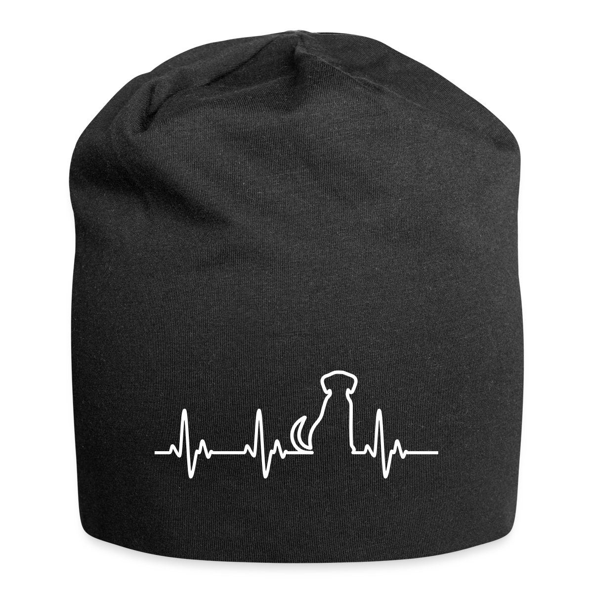 Spreadshirt Beanie Herzschlag Hund Jersey-Beanie (1-St)