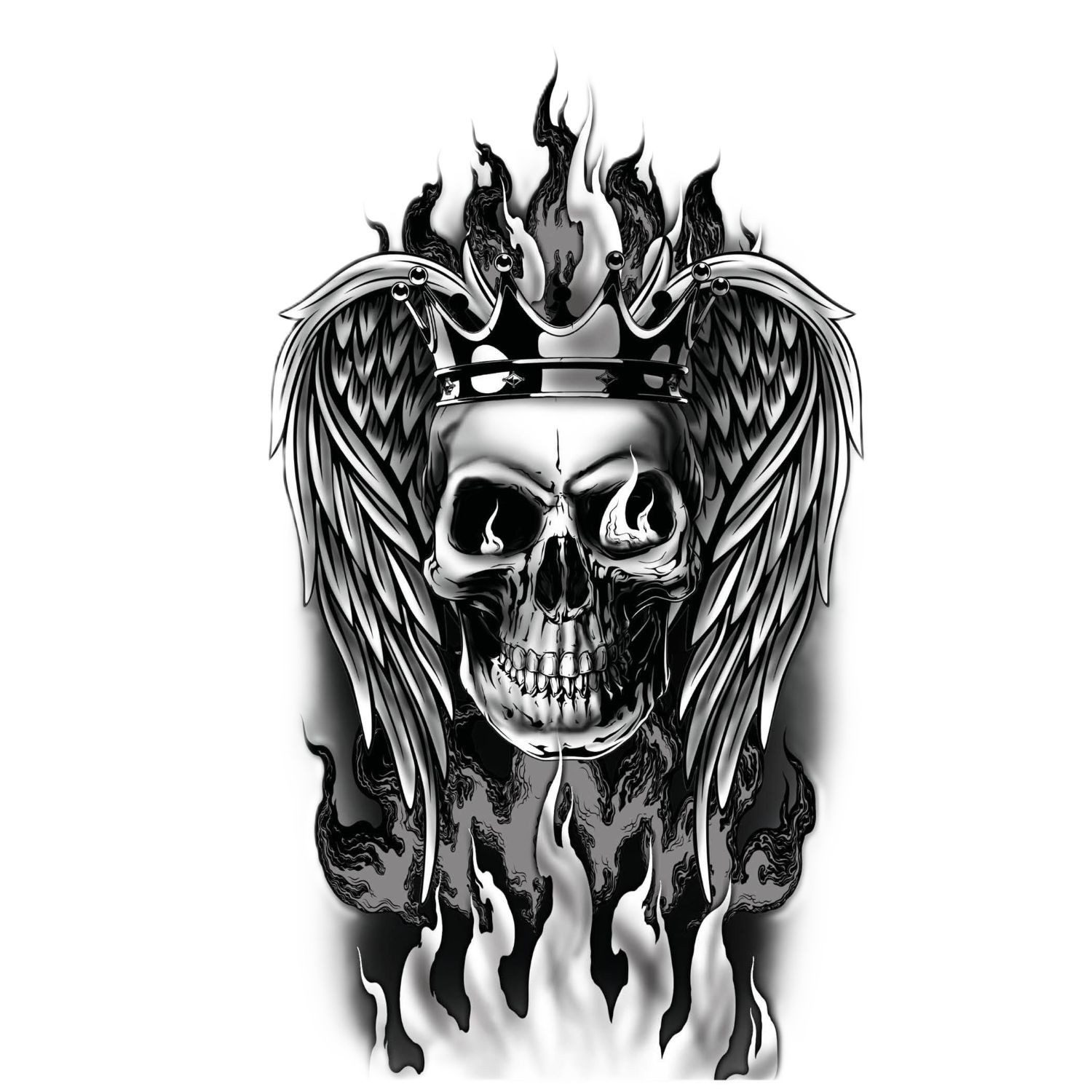 Fiestas Guirca Theaterschminke Halloween Tattoo Totenkopf, 14 x 30 cm