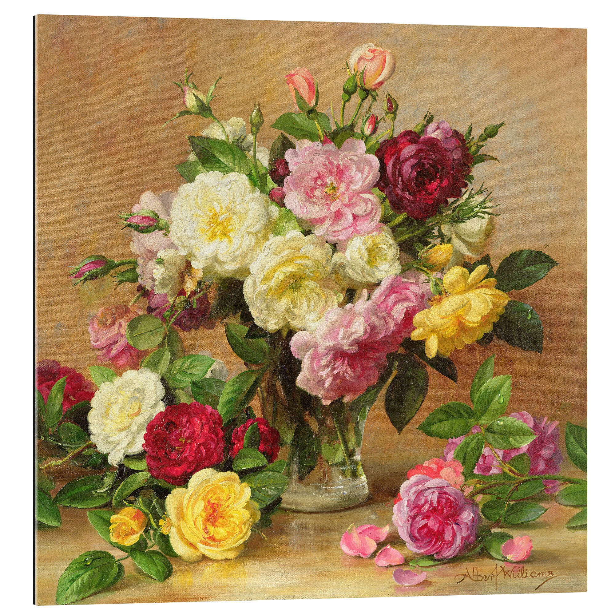 Posterlounge XXL-Wandbild Albert Williams, Altmodische viktorianische Rosen, Malerei