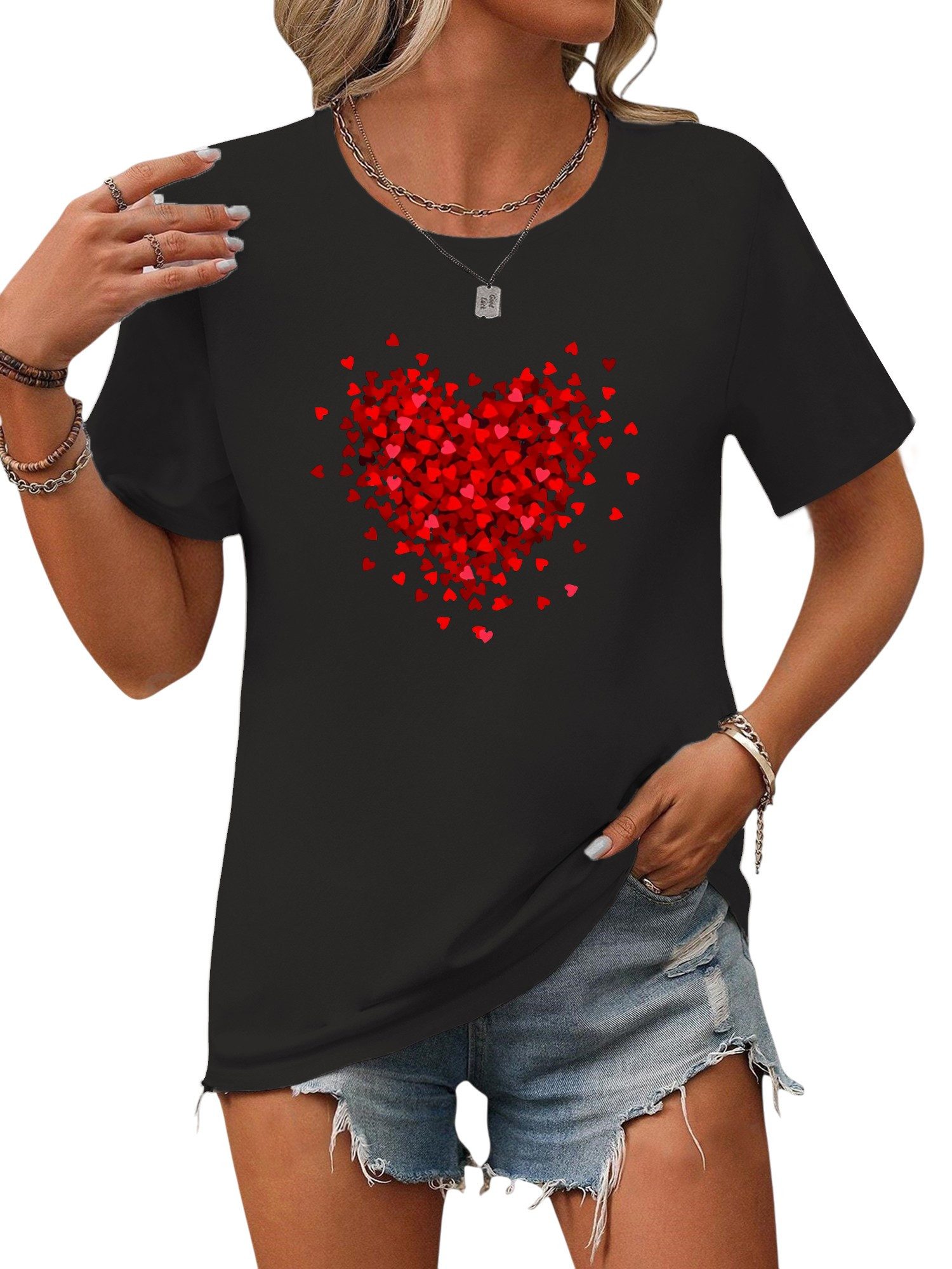 PYL Print-Shirt Damen Sommer Kurzarmbluse Locker günstig online kaufen