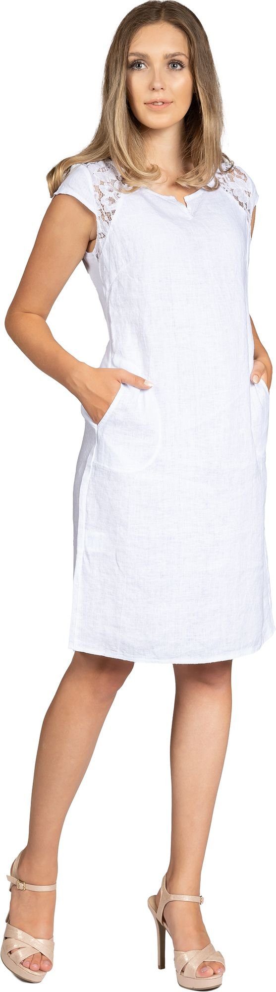 Caspar Sommerkleid SKL042 Damen Sommer Leinenkleid günstig online kaufen
