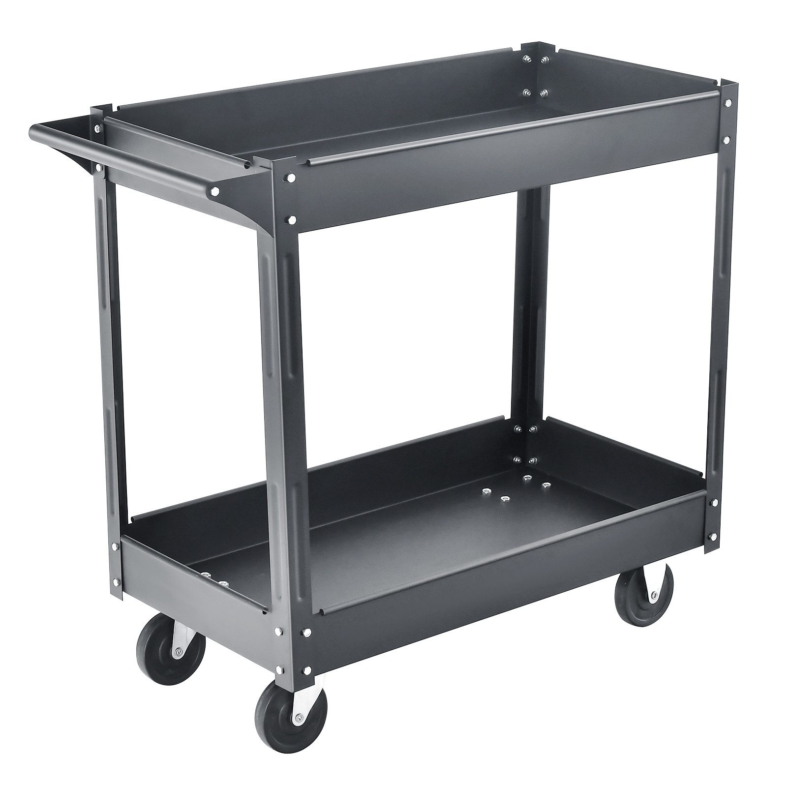 COSTWAY Werkzeugwagen, Schwarz, max. Traglast:100,00 kg, 2 Etagen, 85x41x79cm