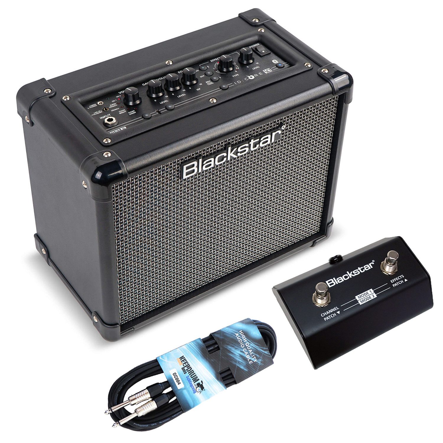 Blackstar Blackstar ID Core 10 V4 Bluetooth Verstärker mit Fußschalter und Kabel Verstärker (Anzahl Kanäle: 1, 10 W, Amplifier)