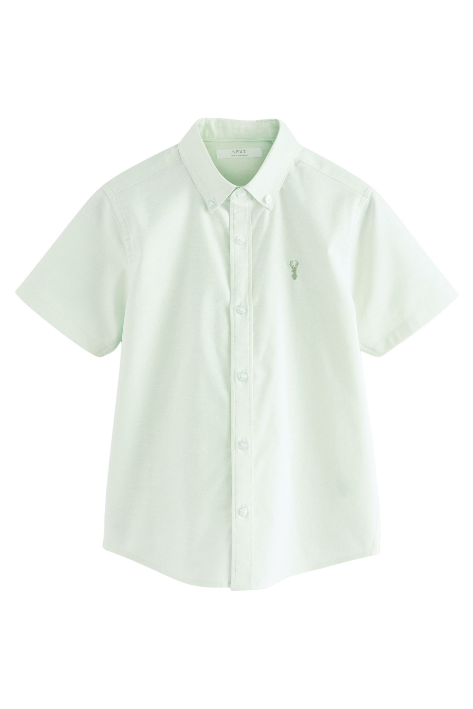 Next Kurzarmhemd Oxford-Kurzarmhemden mit Logo (1-tlg)