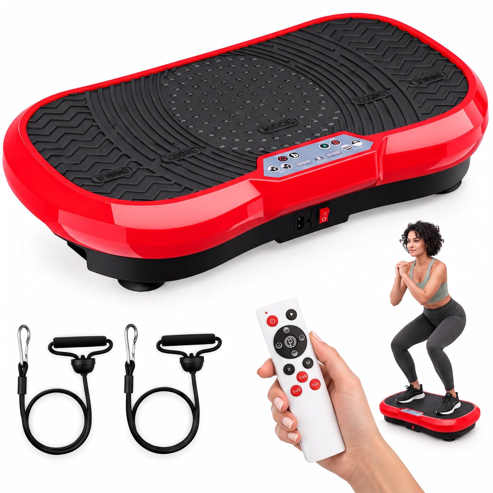 TLGREEN Vibrationsplatte Größe 68x38x14/59x34x13cm,Bis 120KG, 200,00 W, 120 Intensitätsstufen, (mit Trainingsbandern, Ganzkörpertraining zu …