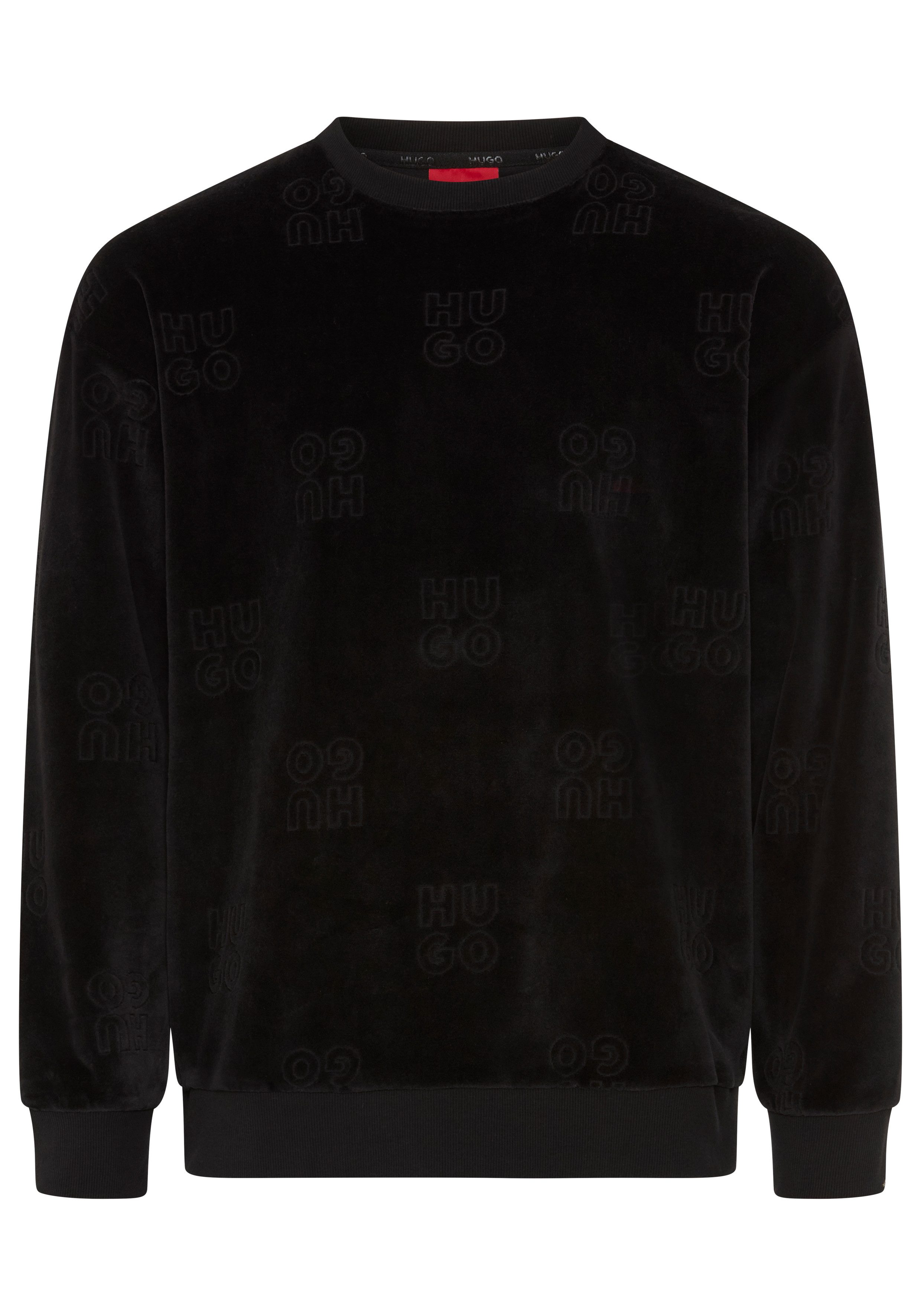 HUGO Sweatshirt VELORO in hochwertiger Velours-Optik
