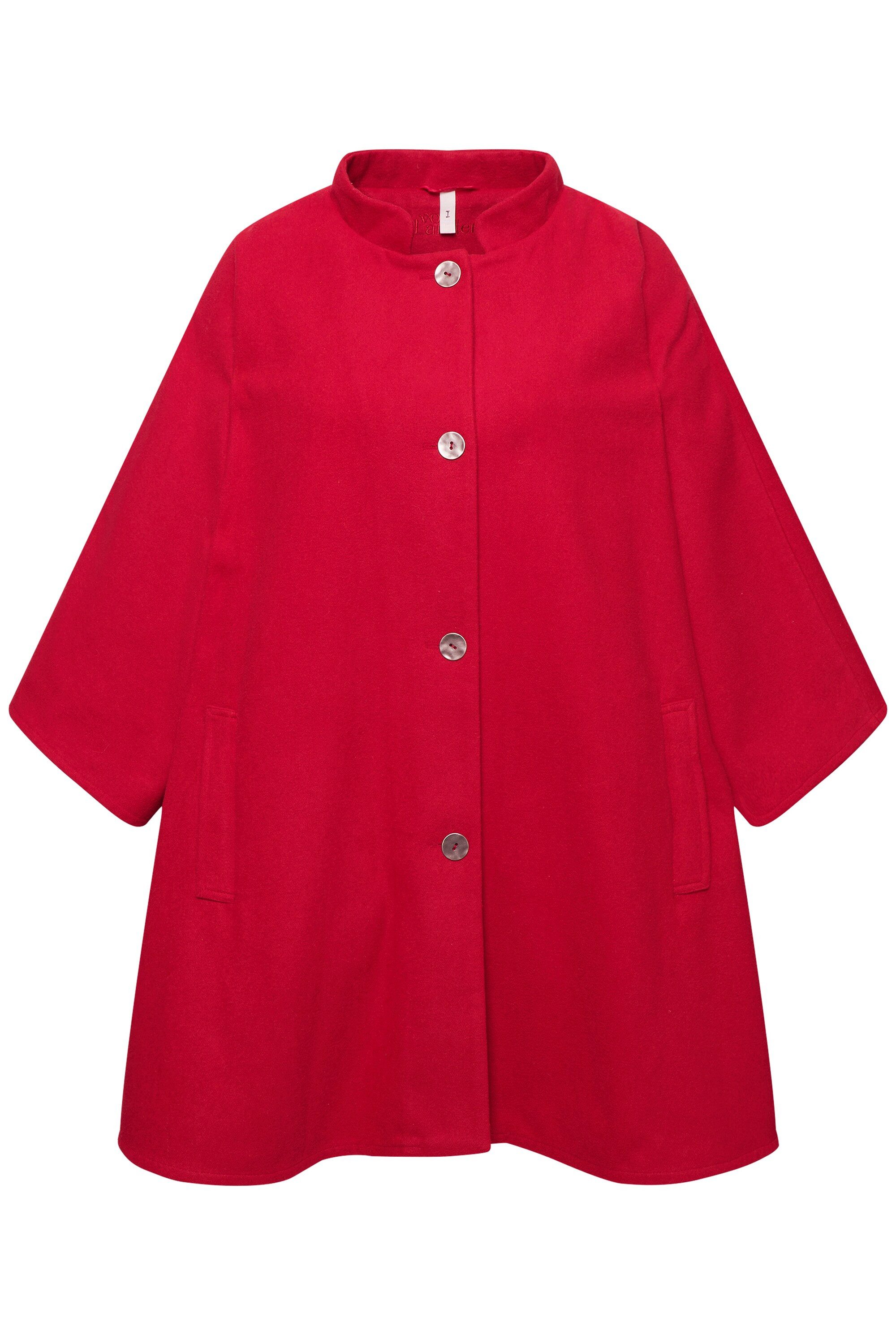 Ulla Popken Sommerjacke Cape Stehkragen Knopfleiste günstig online kaufen