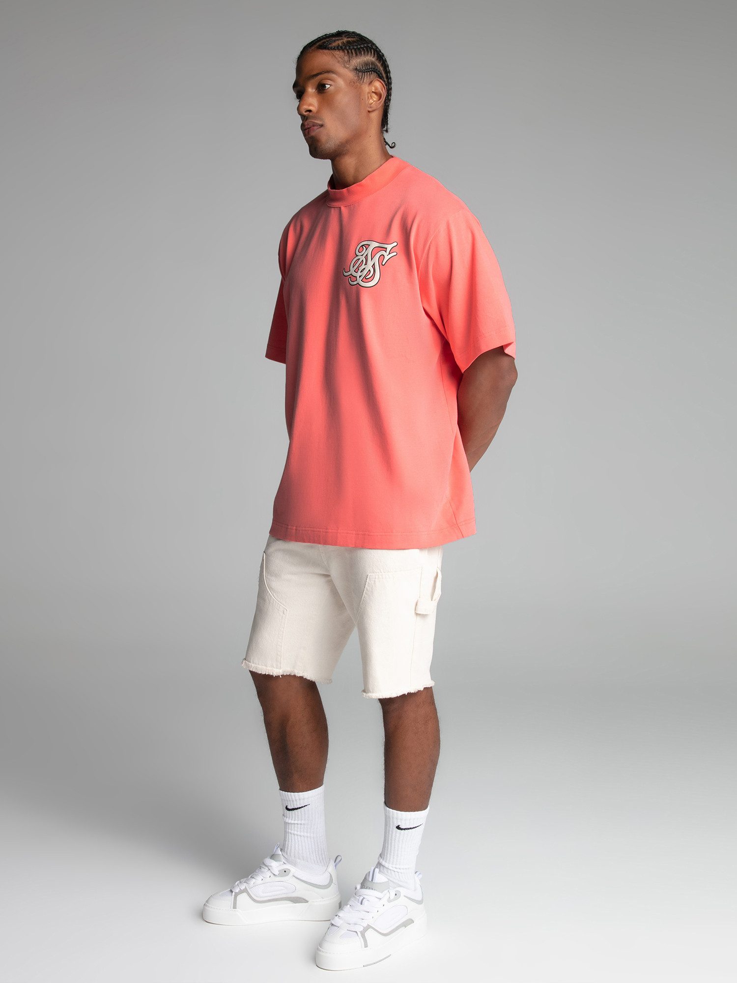 Siksilk Kurzarmhemd SikSilk Herren Pink Logo T-Shirt