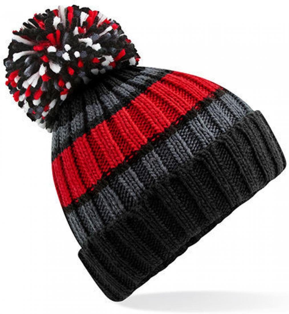 Beechfield® Bommelmütze Hygge Striped Beanie - Hochwertiges Futter aus Shea günstig online kaufen