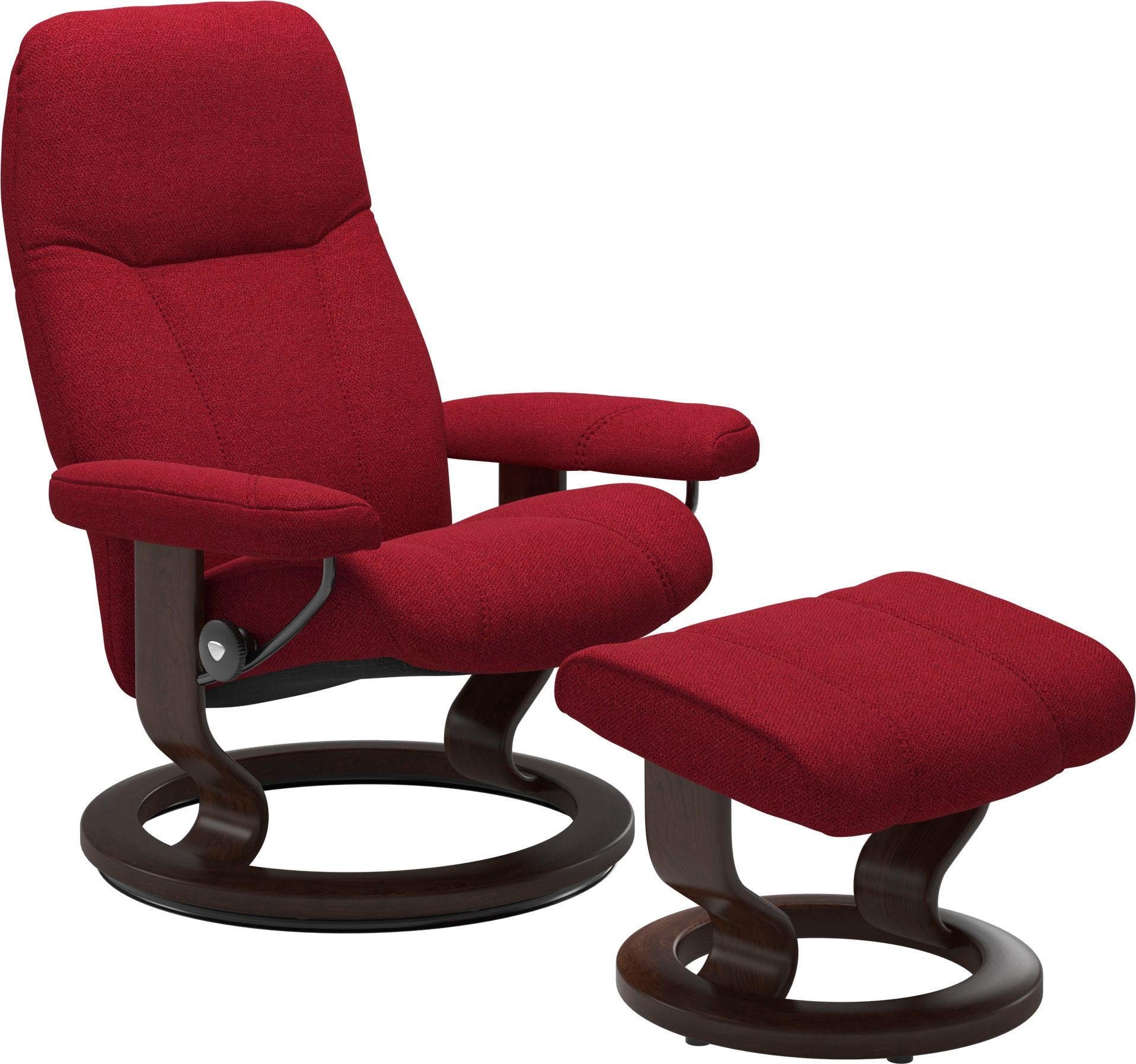 Stressless® Relaxsessel Consul (Set, Relaxsessel mit Hocker), mit Hocker, mit Classic Base, Größe S, Gestell Braun