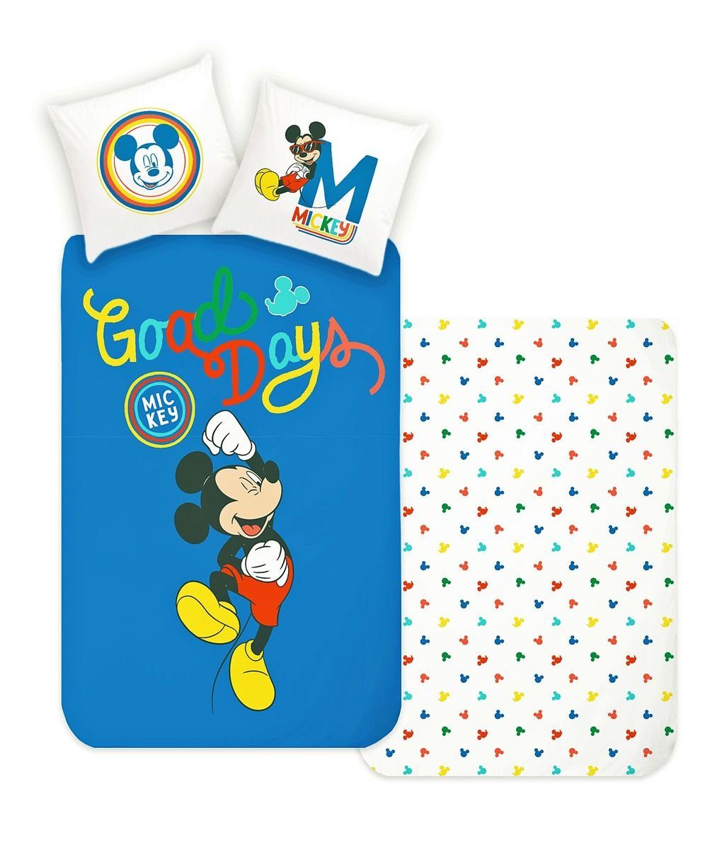 JACK Kinderbettwäsche Mickey Mouse Disney 135x200cm Good Days, Renforcé, 2 günstig online kaufen