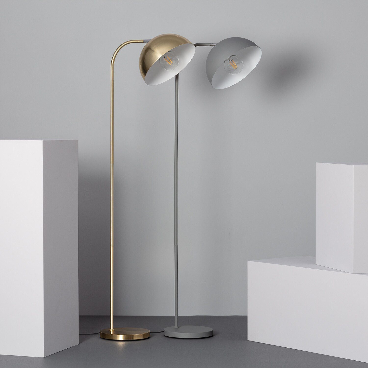 Aesthetic Living Stehlampe »Gebogene Stehlampe Bowlen, moderne Stehlampe,  minimalistische Stehlampe, Metall Stehleuchte«