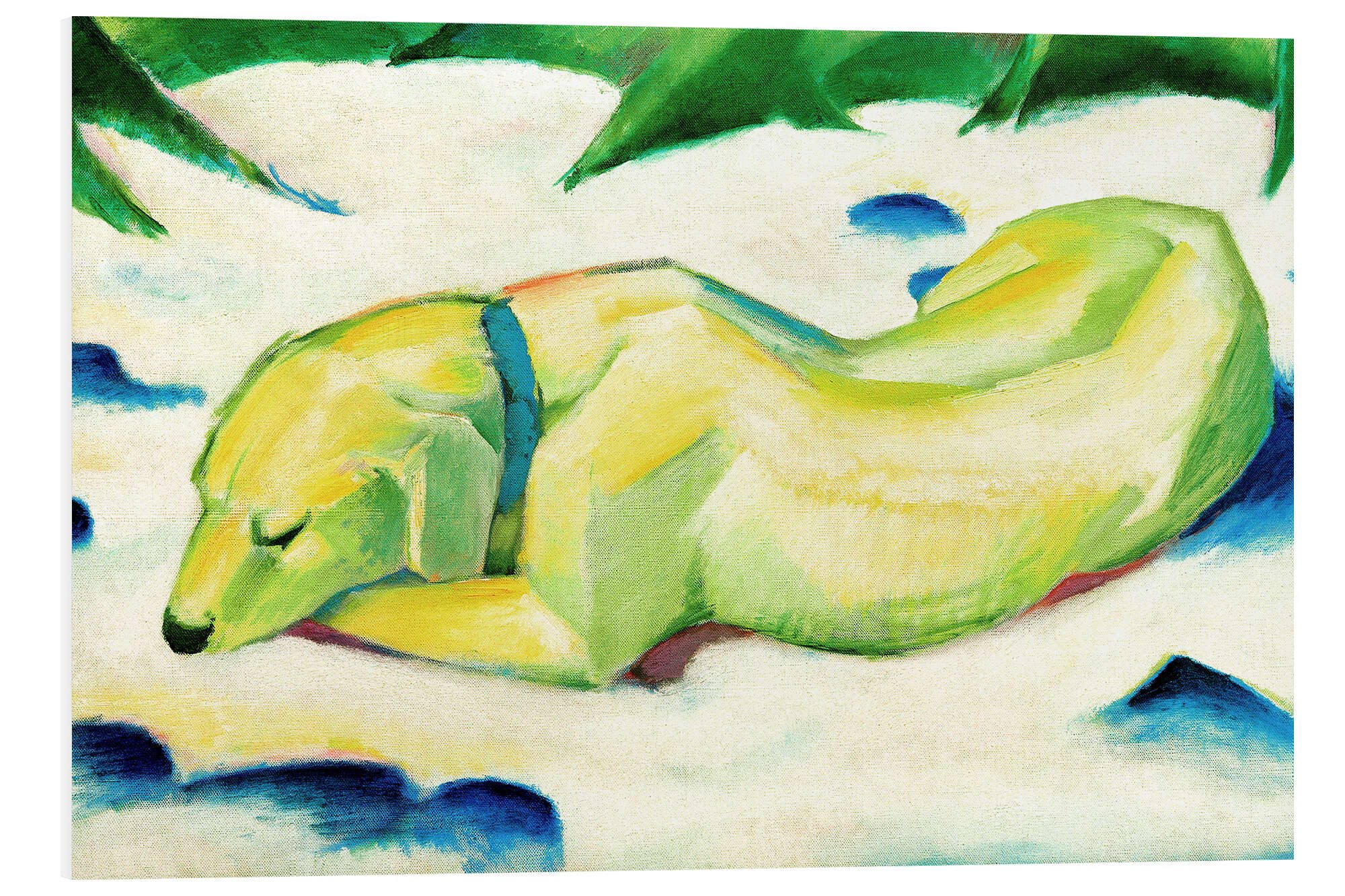 Posterlounge Poster Franz Marc, Liegender Hund günstig online kaufen