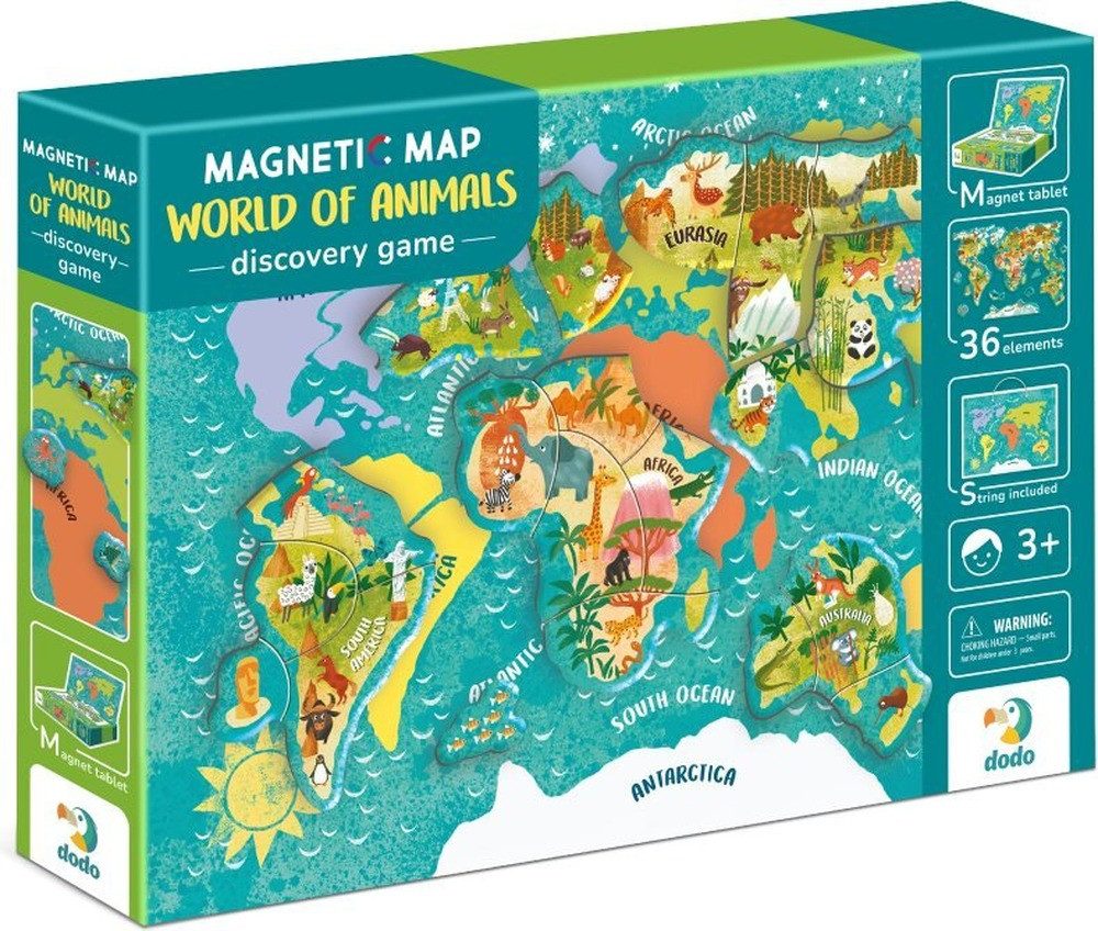 dodo Lernspielzeug DODO Magnetick-Spiel - Weltkarte mit Wendungen