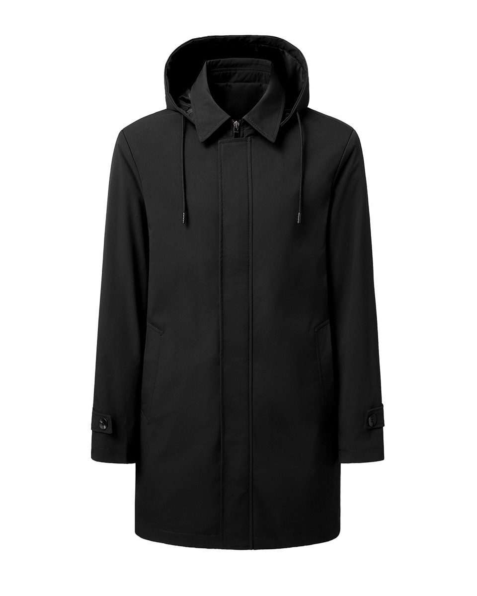 Allthemen Trenchcoat Herren vielseitiger Trenchcoat im unifarben mit Reverskragen