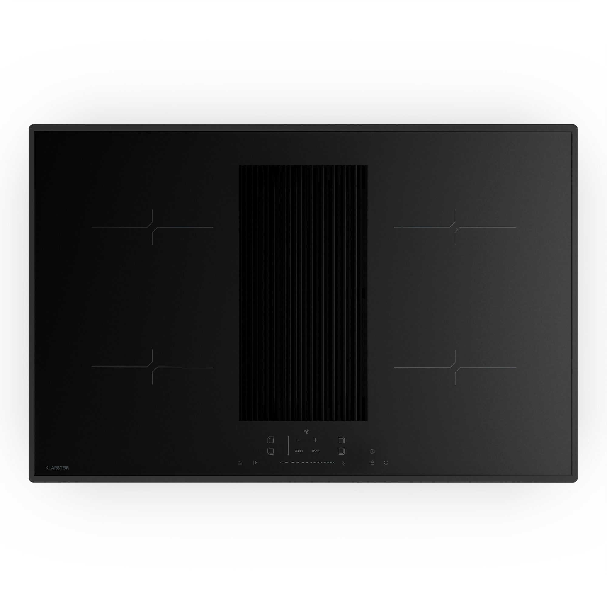 Klarstein Induktions-Kochfeld Velaire R474-S4-80, Induktionskochfeld mit Dunstabzug 4 Zonen 80cm Touch