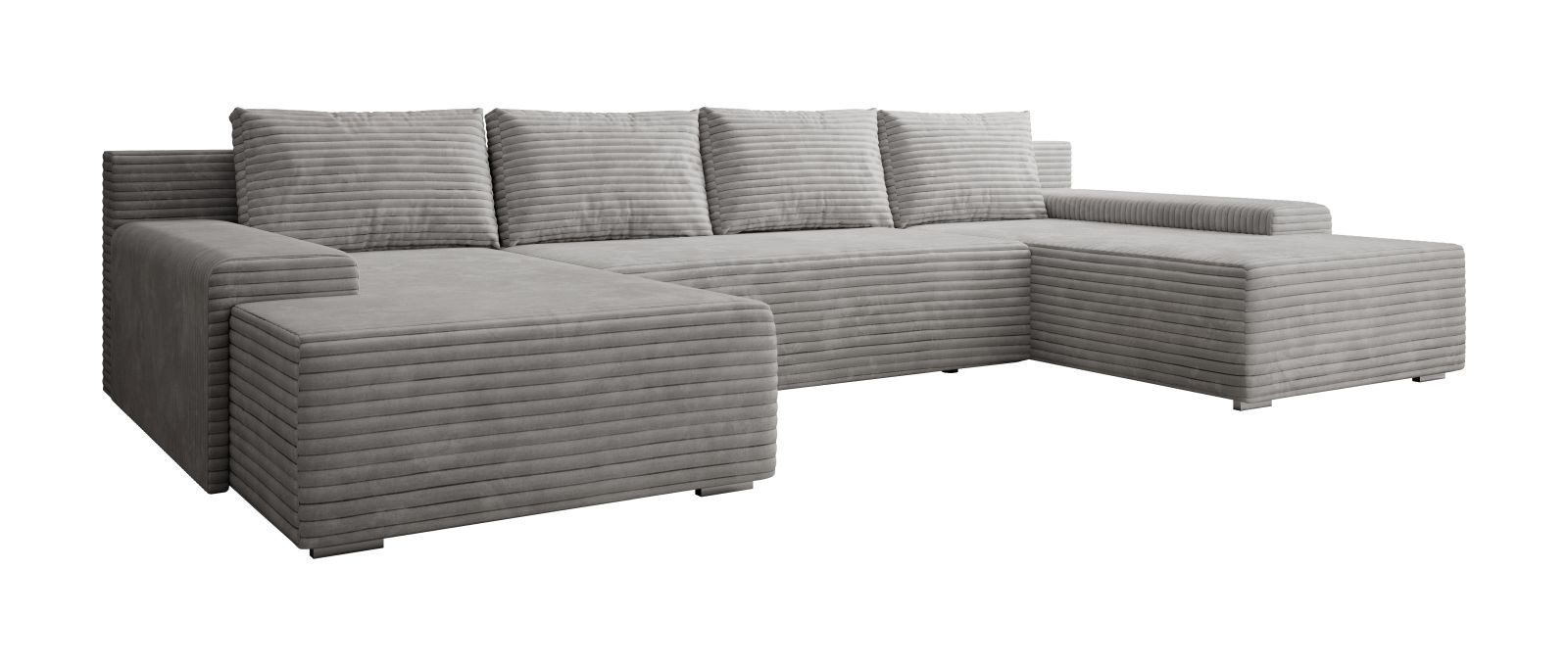 Lukas Möbel Wohnlandschaft Wohnlandschaft Luca mit Schlaffunktion und Bettkasten in Cord Stoff