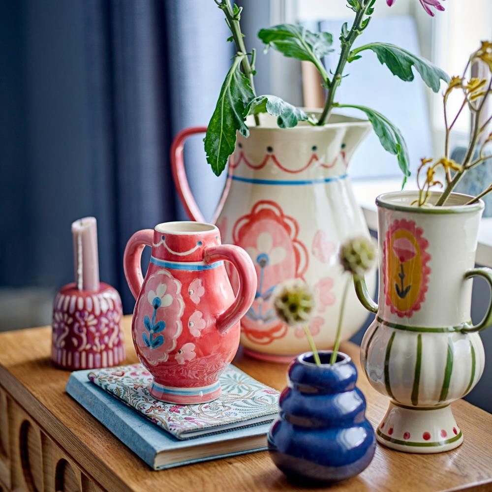 Bloomingville Dekovase Odina Vase, Rose, Steingut, Blumenvase Keramikvase Tischvase, Wohnaccessoire, Einzelblumenvase