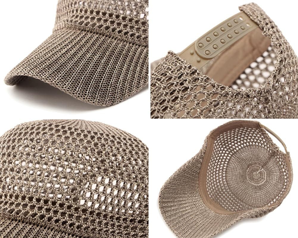 nsihing Sonnenhut Damen-Strick-Mesh-Baseballkappe, Sommer-Sonnenhut verstellbar, geeignet für Outdoor-Reisen und als Sonnenhut.