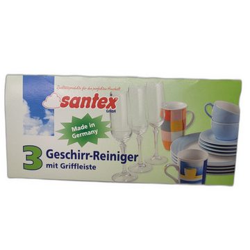 santex Schwamm 2 x Schwamm Geschirr-Reiniger 3er-Set mit Griffleiste