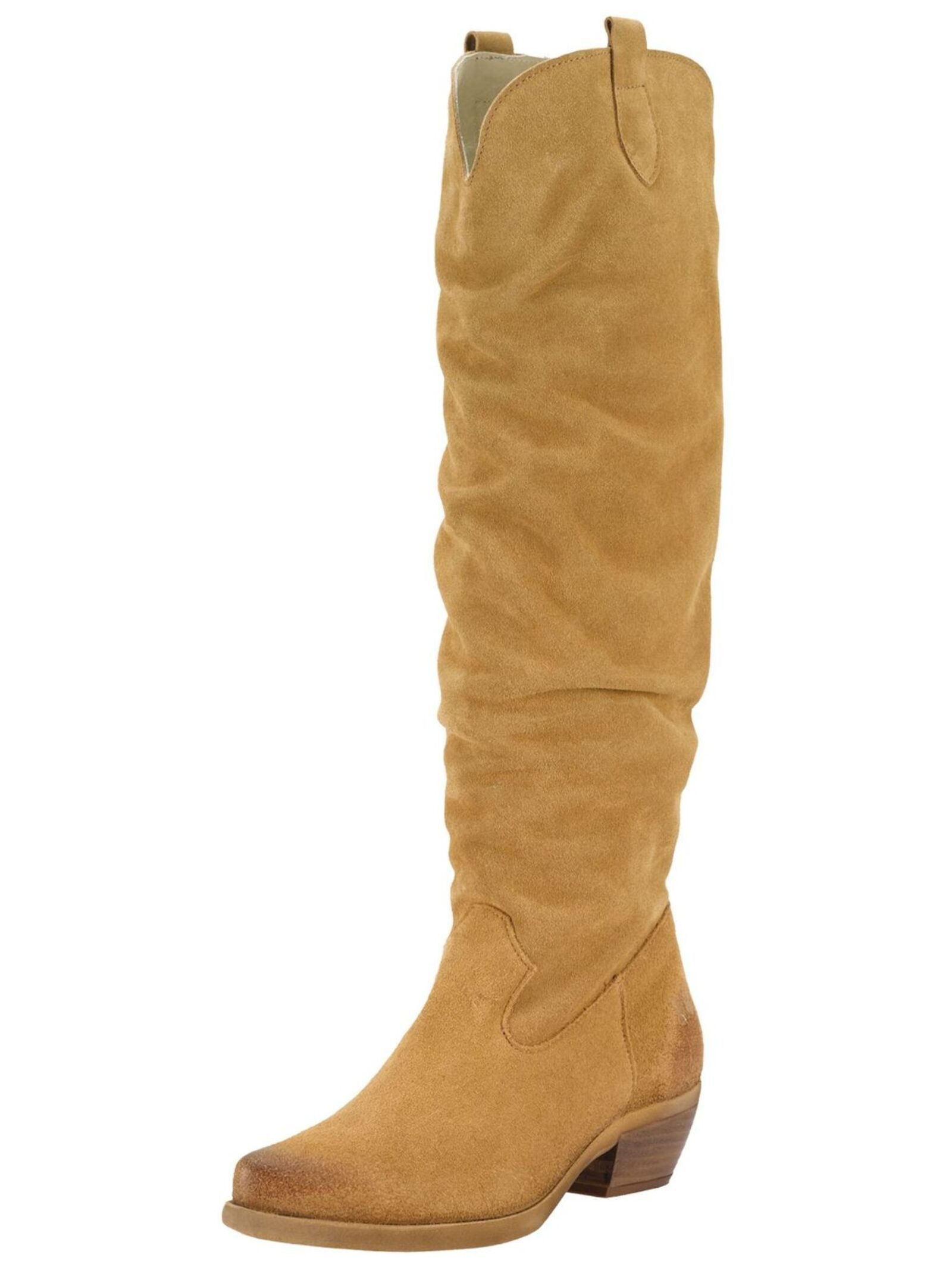 Felmini Wide Fit Stiefel Veloursleder . Bikerboots