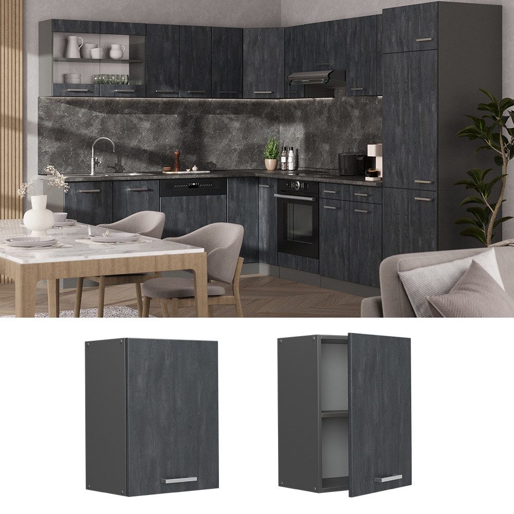 Vicco Hängeschrank R-Line, Schwarz Beton/Anthrazit, 45 cm (1-St)