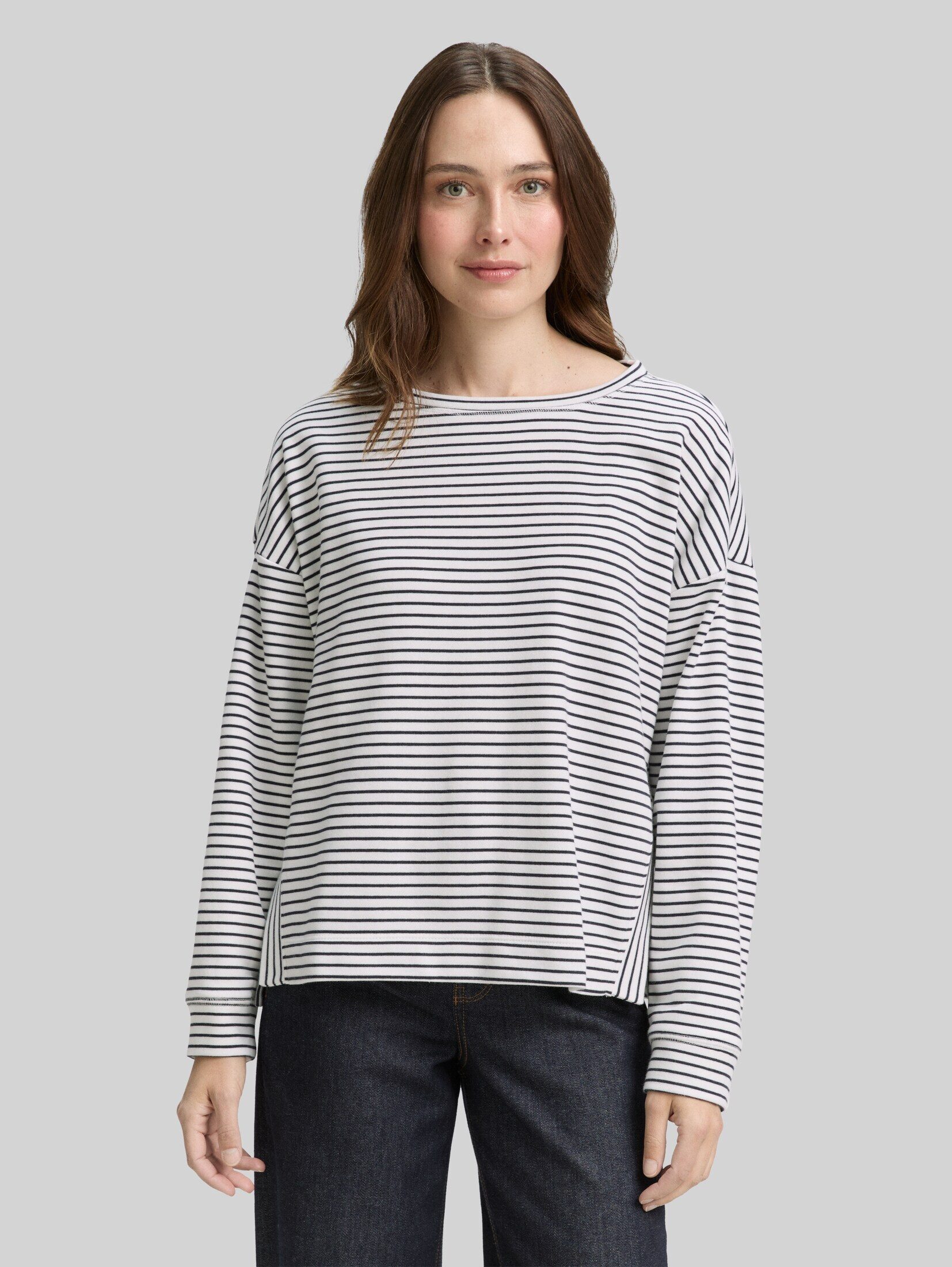 TOM TAILOR Sweatshirt Strick & Sweatshirts Sweatshirt mit Streifenmuster