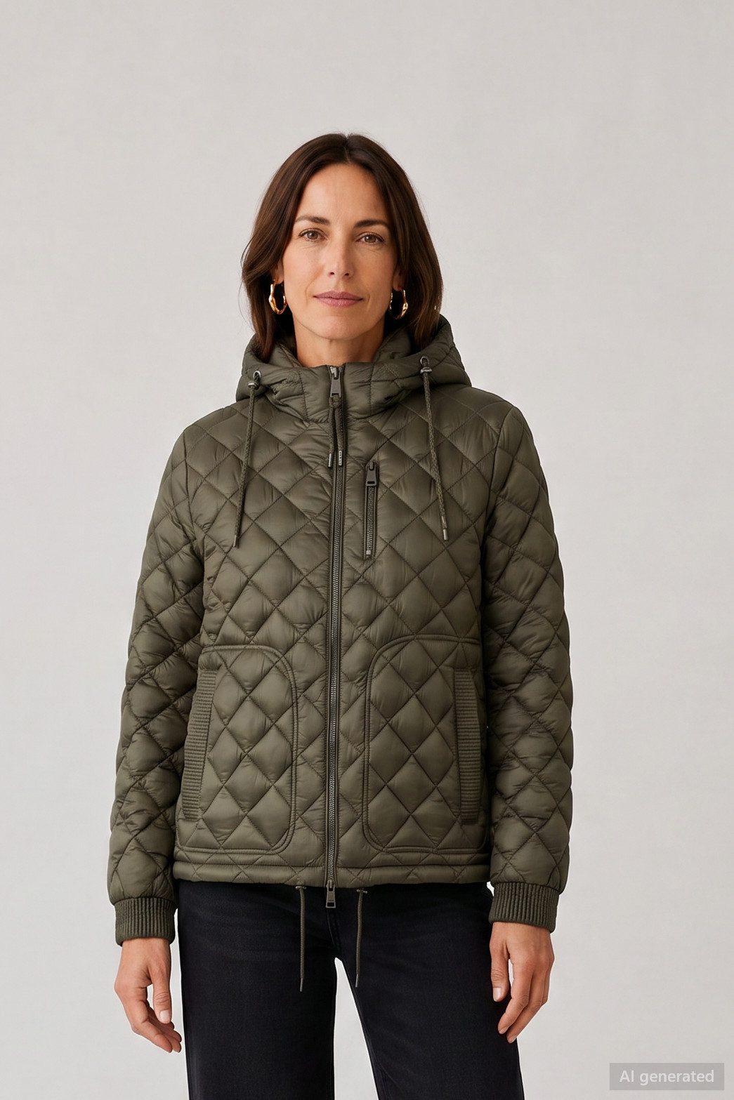Barbara Lebek Steppjacke Übergangsjacke, Herbstjacke oder Damenjacke mit abnehmbarer Kapuze
