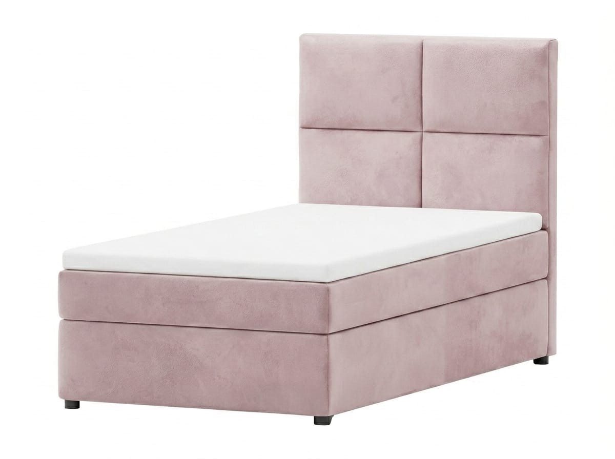 Xlmoebel Boxspringbett Rosa Bett 90×200 mit Matratze und Stauraum für luxuriöses Schlafzimmer (1-St., 1-tlg), Luxuriöses Design mit Stauraum