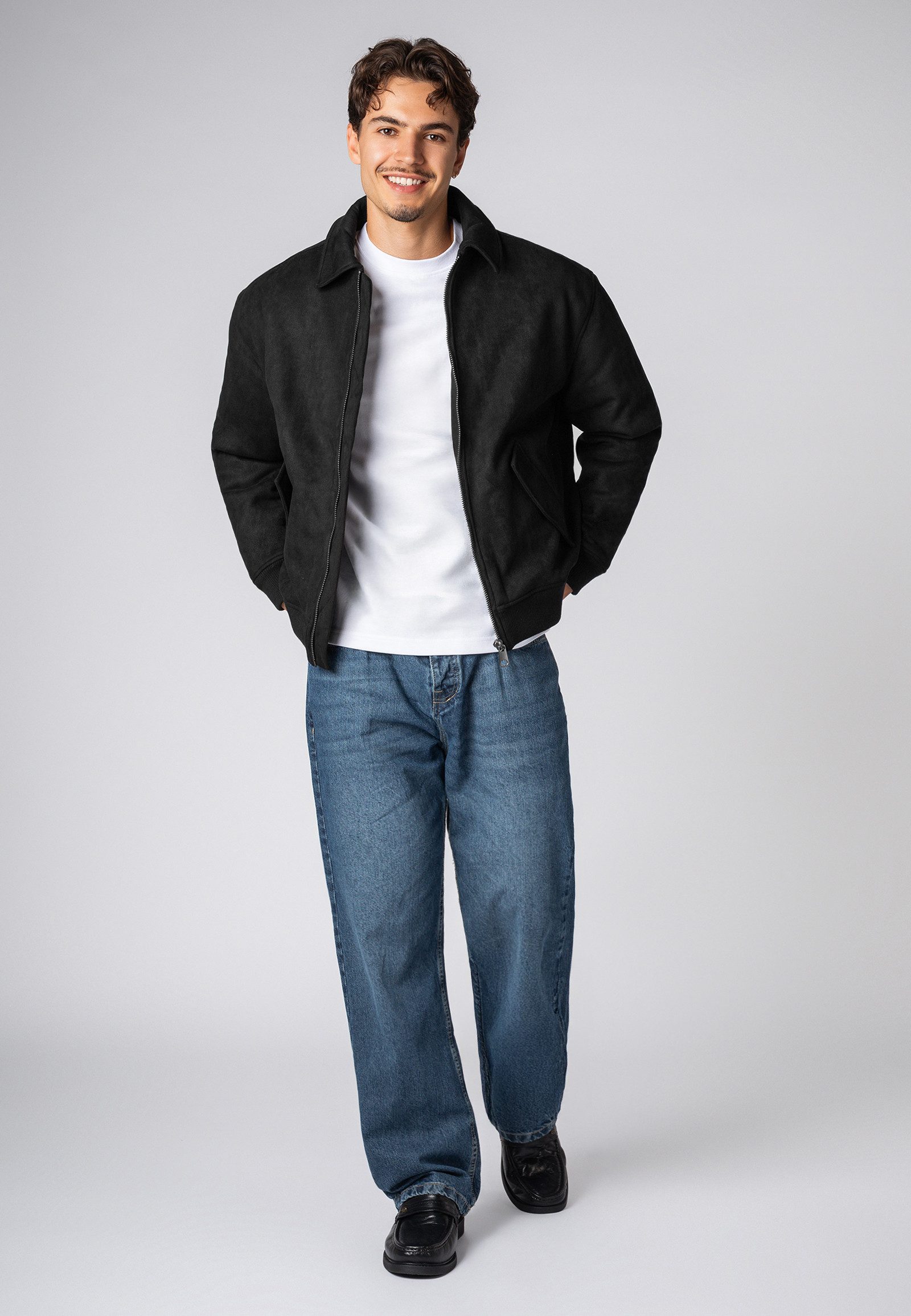 SUBLEVEL Winterjacke Herren Jacke mit Klapptaschen Oversize, Umlegekragen, Taschenklappen