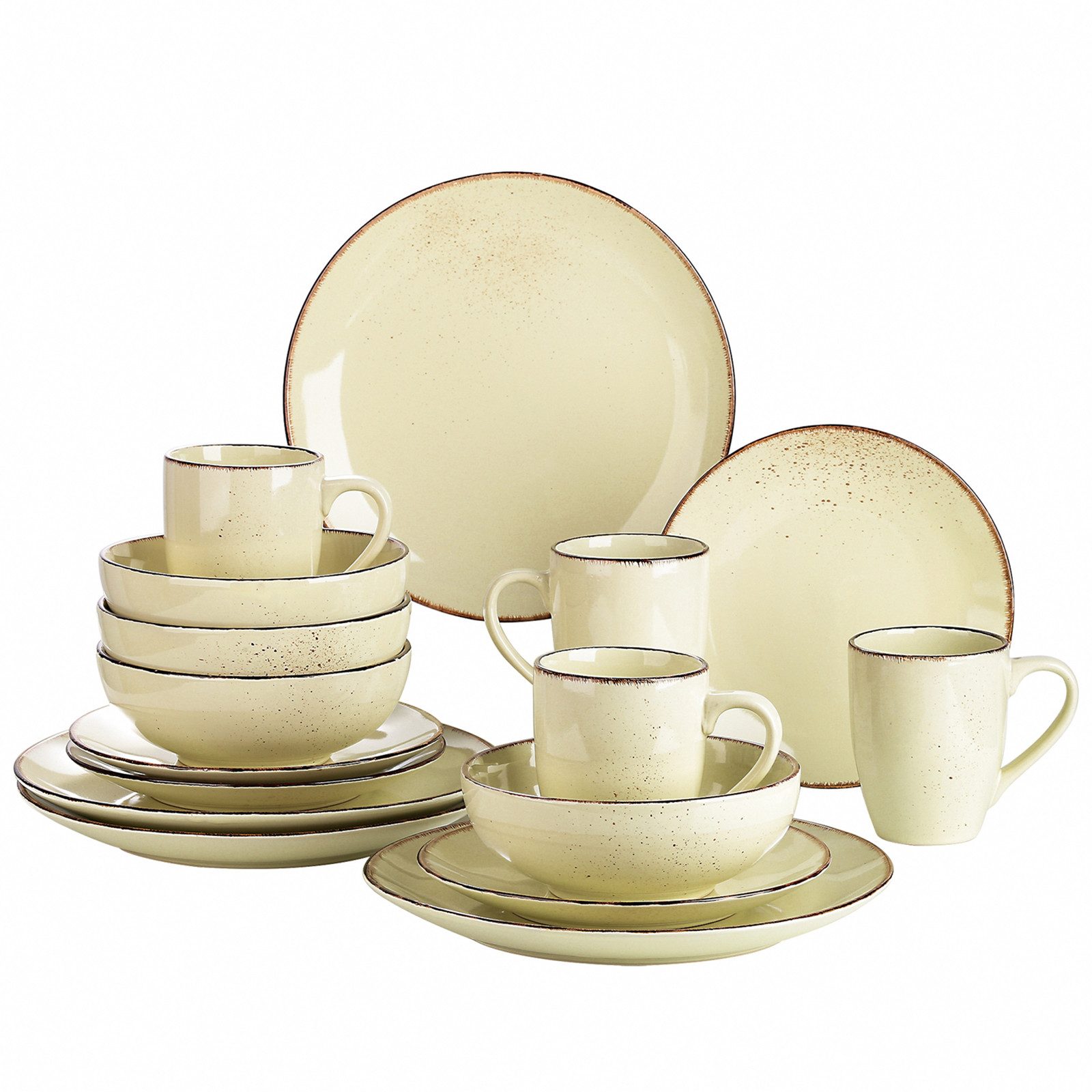 vancasso Geschirr-Set 16-tlg Geschirrset für 4 Personen, Steingut (16-tlg), 4 Personen, Steingut