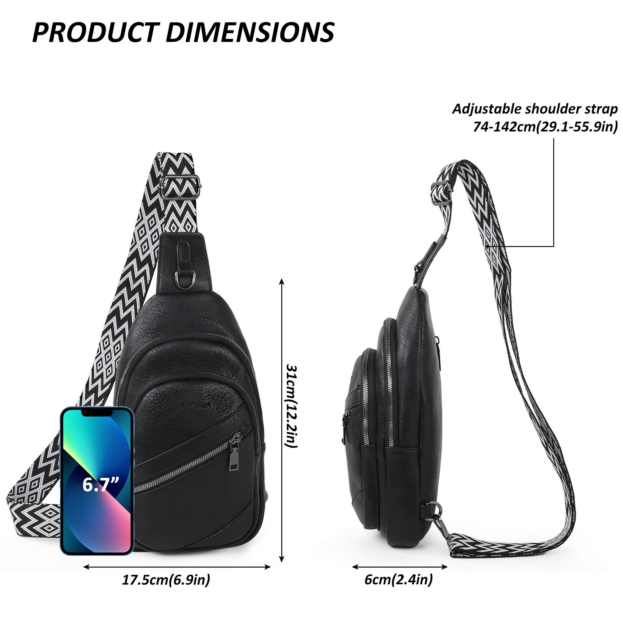 TAN.TOMI Umhängetasche Brusttasche Damen Sling Bag Rucksack Frauen Schultertasche, Handy Umhängetasche Crossbag Umhängen für Outdoorsport