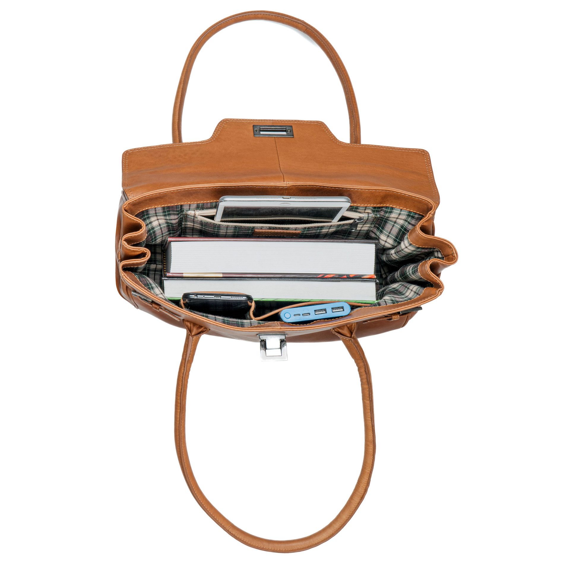 Benthill Henkeltasche Damen Echt Leder Handtasche Schultertasche Vintage Bag Tasche, Reißverschlussfach