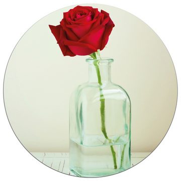 Wallario Wandfolie, Rote Rose in Glasvase, wasserresistent, geeignet für Bad und Dusche