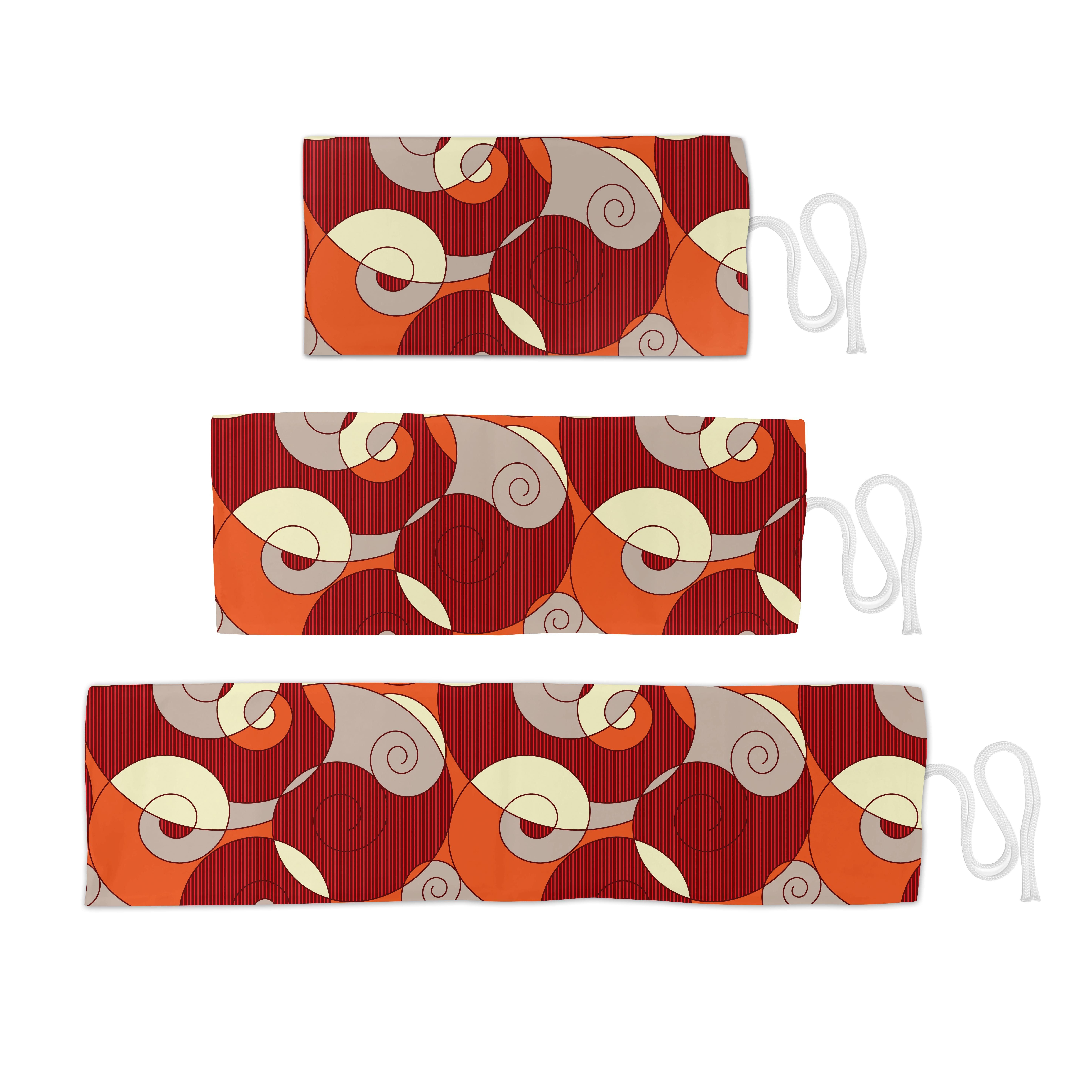 Rubin Abakuhaus Elfenbein tragbar Federmäppchen Segeltuch Modern Stripes Spiral-Zusammenfassung Orange langlebig Stiftablage und Organizer,
