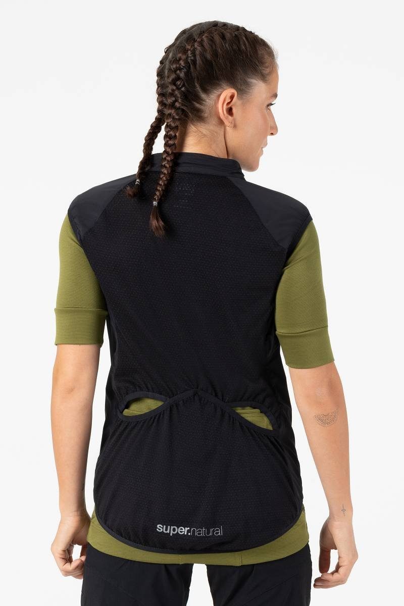 Merino Funktionsweste windabweisend W SUPER.NATURAL Funktionsweste UNSTOPPABLE GILET