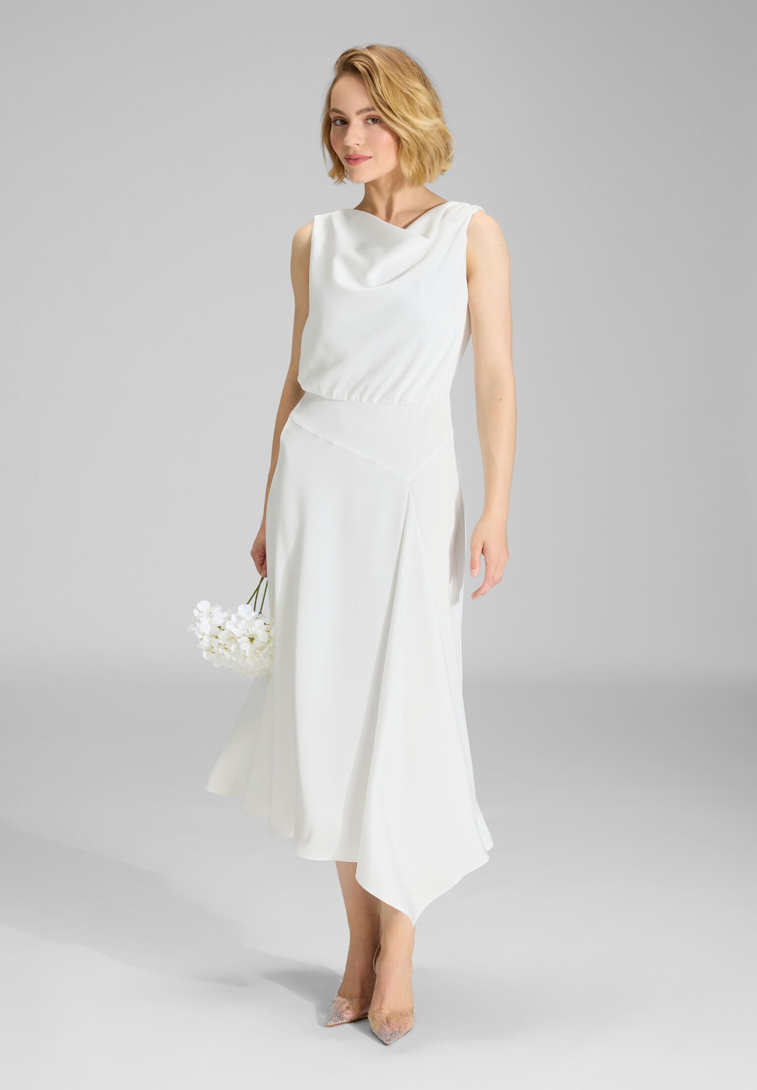 SWING Cocktailkleid Taillierter Schnitt mit fließendem Rockteil