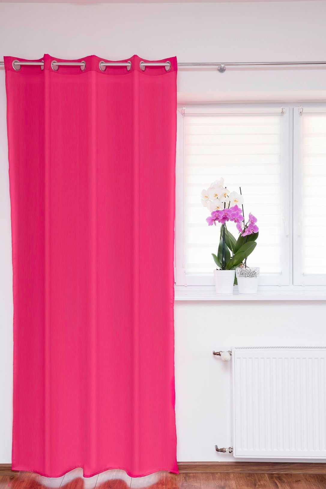 pink Dekoschal, Fenstervorhang Ösenschal Vorhang 145x145 KS 24 cm Gardinenschal Handel