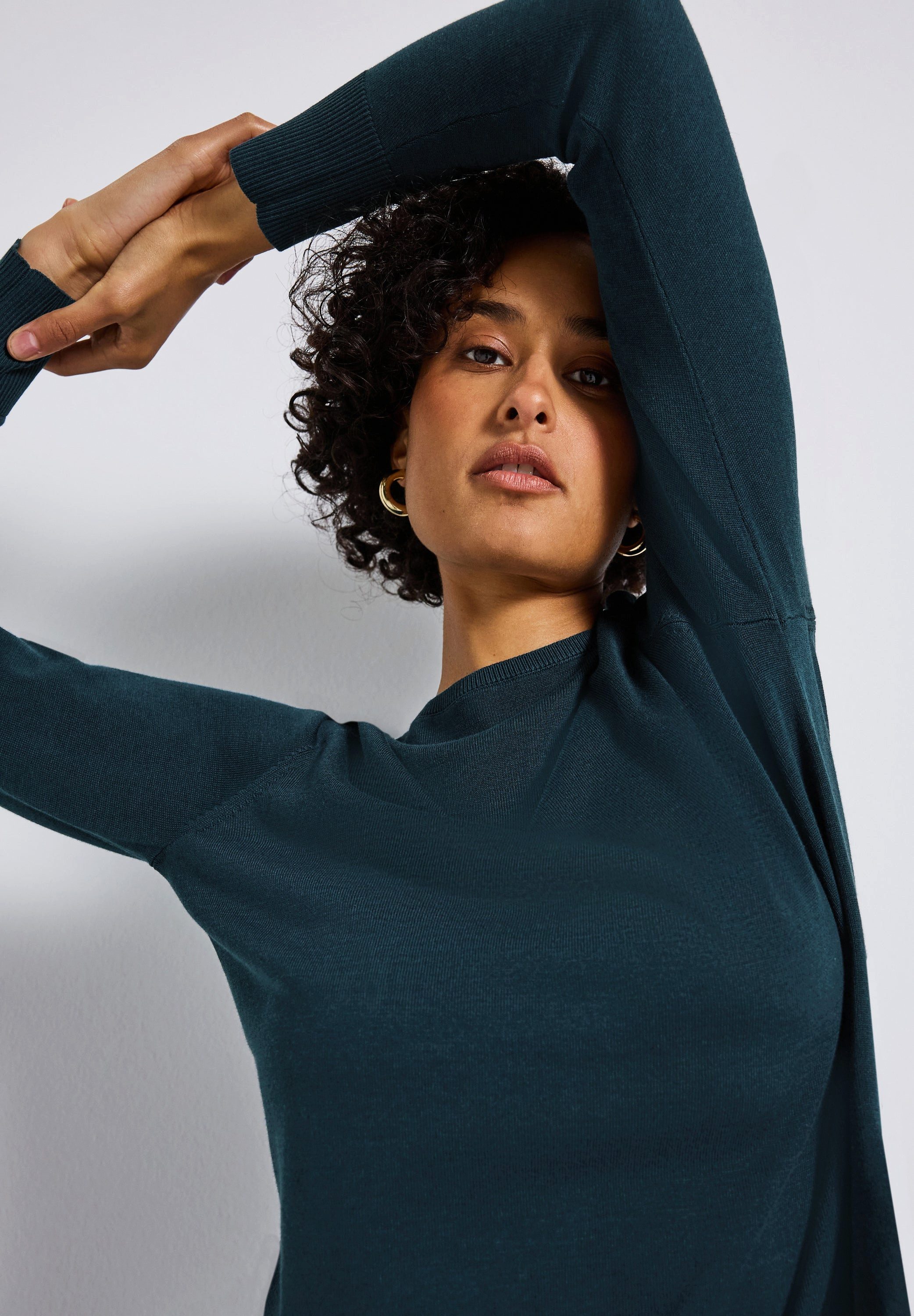 STREET ONE Rundhalspullover Basic Pullover (1-tlg) günstig online kaufen