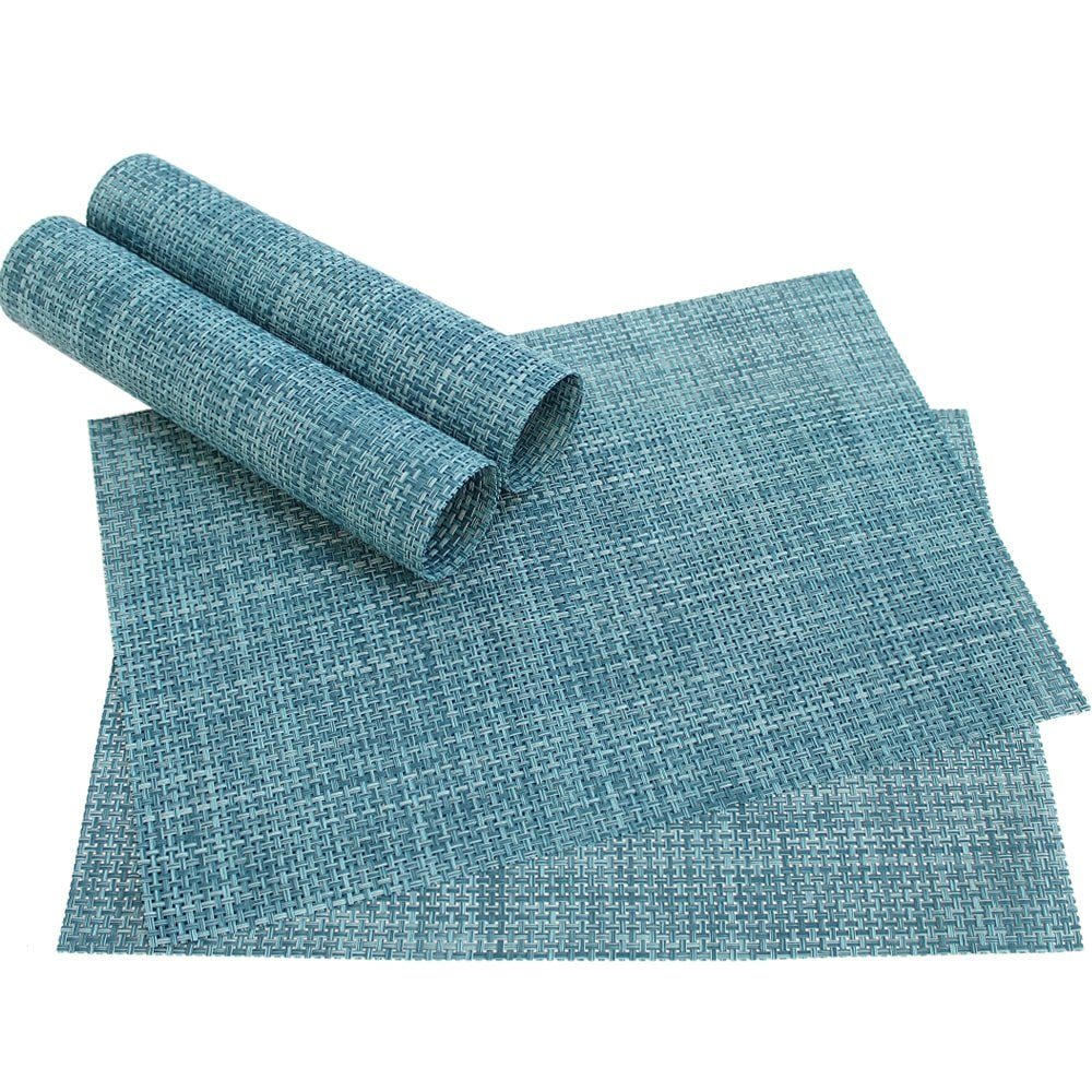 matches21 HOME & HOBBY Platzset Tischset ELEGANCE blau 4er Tischunterlage a günstig online kaufen
