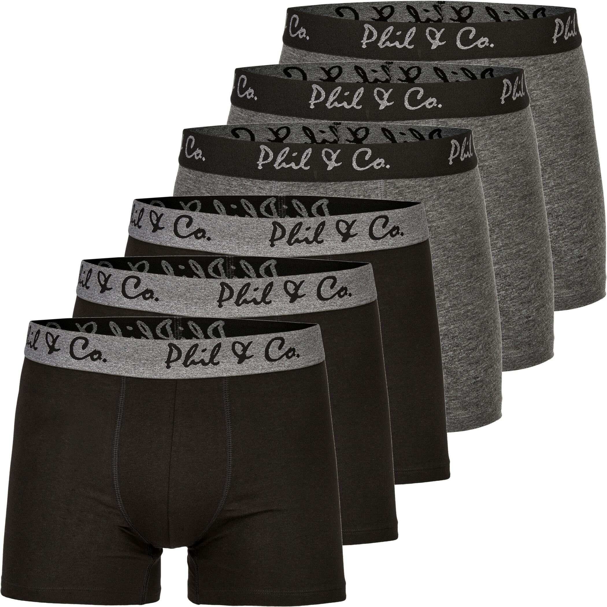 Phil & Co. Boxershorts 6er Pack Phil & Co Berlin Jersey Boxershorts Trunk Short Pant FARBWAHL (1-St) DESIGN 21