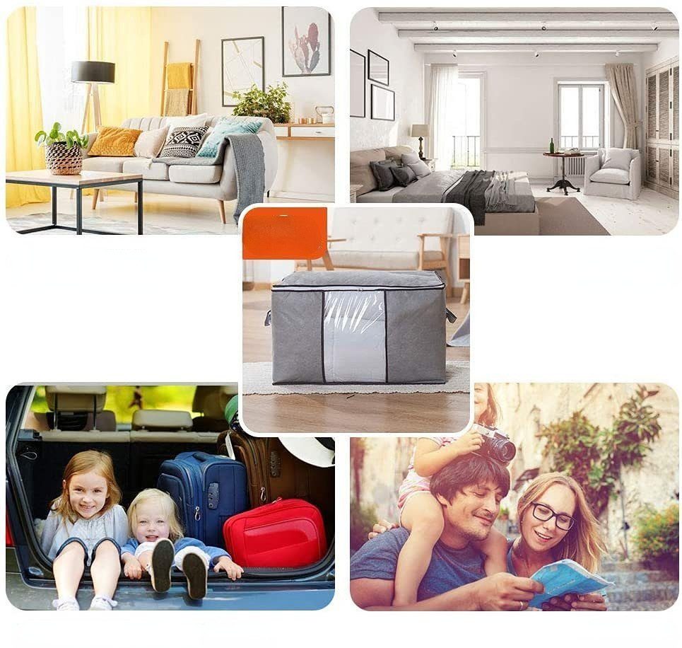 Blusmart Unterbettkommode Aufbewahrungstasche für die Kommode unter dem Bett (Faltbare Aufbewahrungstaschen für Kleidung im 3er-Pack, Umzugskarton zur Aufbewahr – Bild 4 von 5